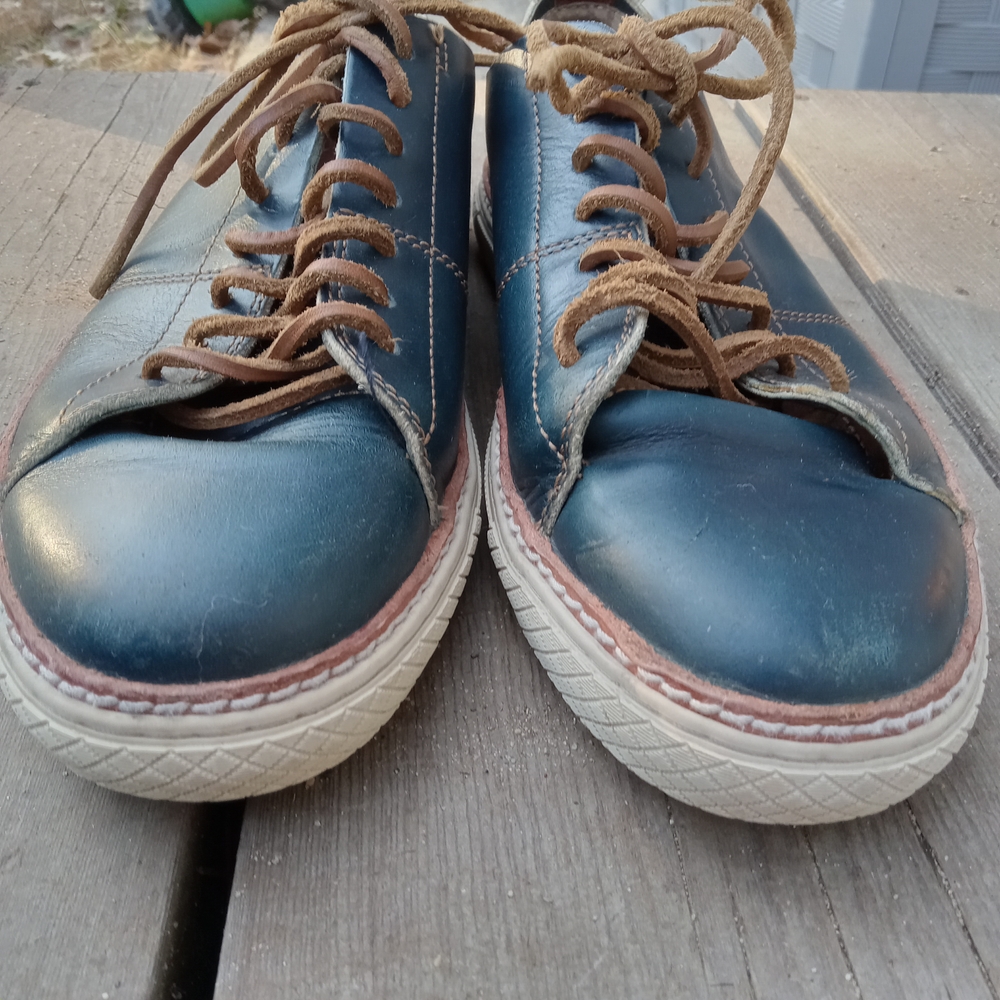Frye Walker Low Top Navy Leather Sneakers Men Shoes Size 9 - Picture 5 of 8